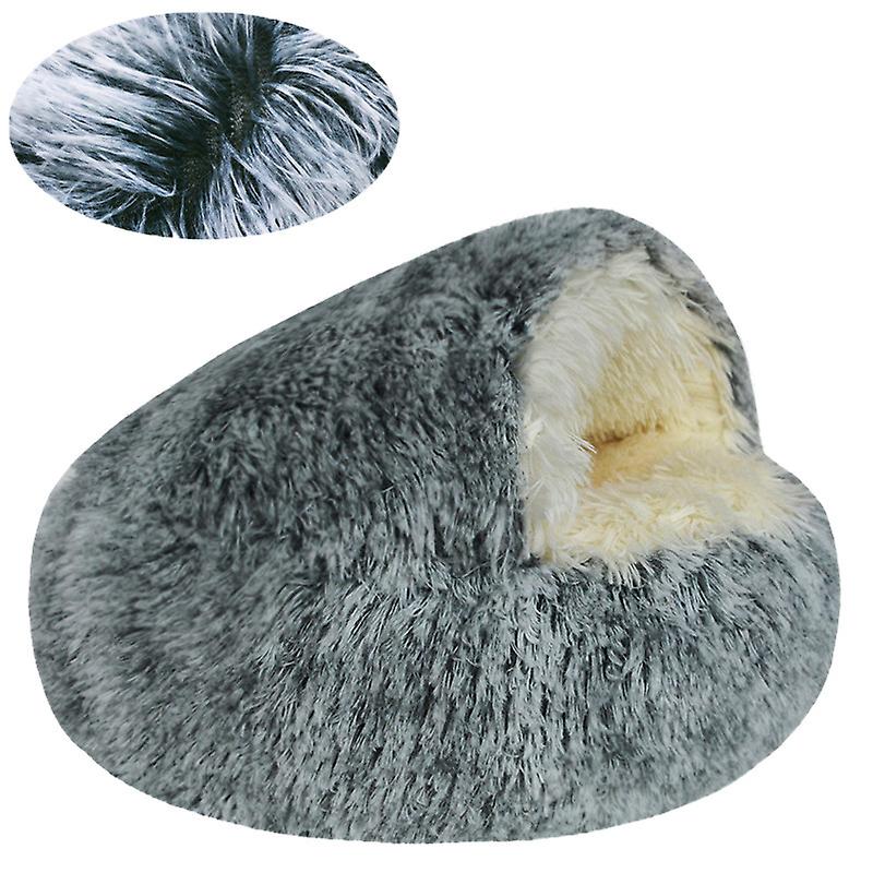 New Plush Dog's Nest Crystal Plush Round Half Pack Cat's Nest Warm And Comfortable Sleep Plush Round Cat's Nest Four Seasons Nest