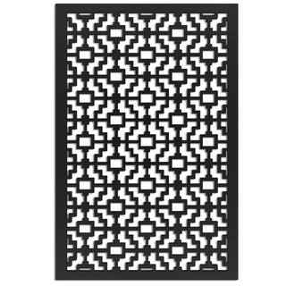 Acurio Latticeworks Fret 4 ft. x 32 in. Black Vinyl Decorative Screen Panel 4832PVCBK-FRT