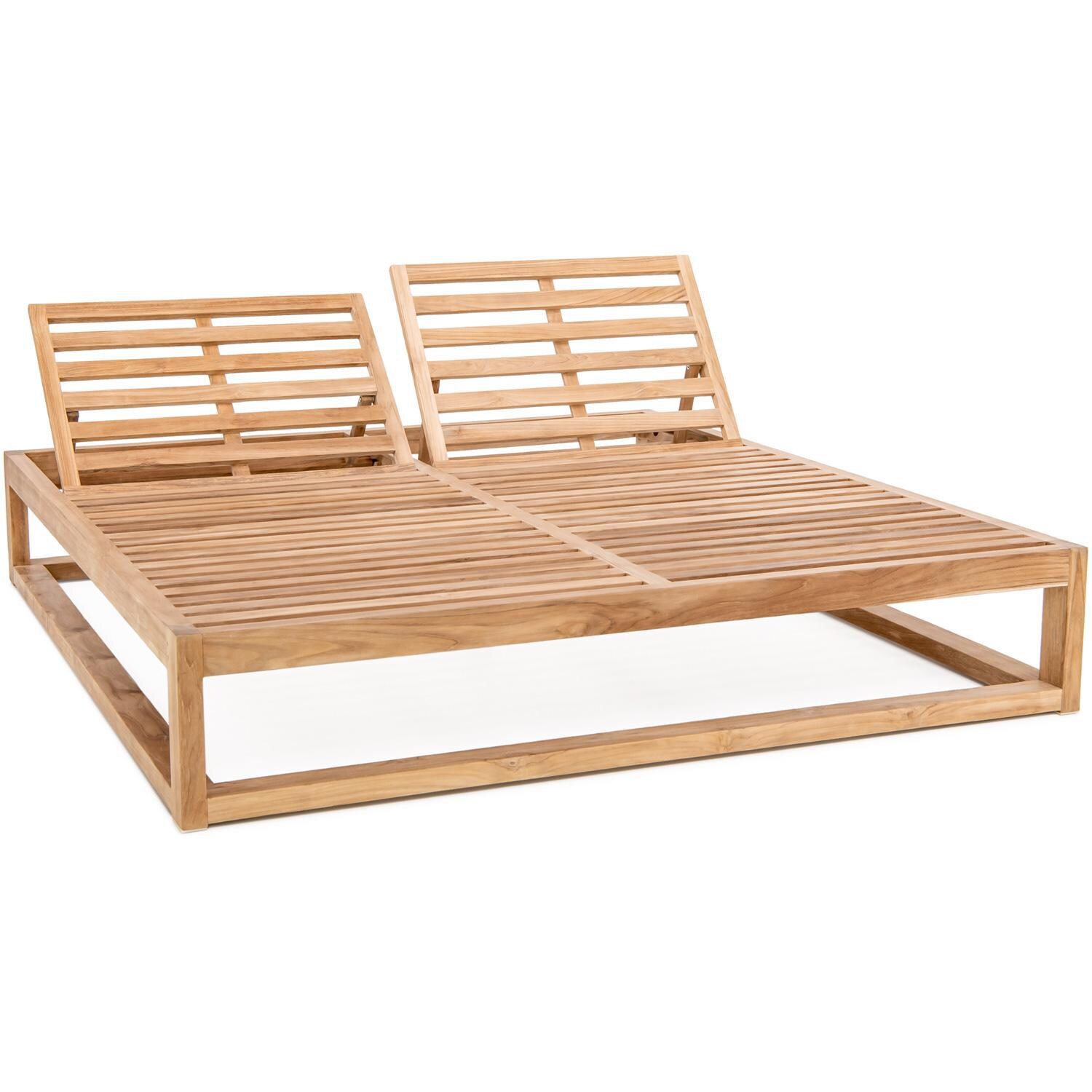 Signature Sandview Teak Patio Double Chaise Lounge