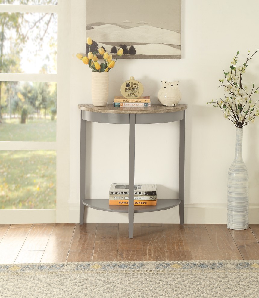 ACME Joey Console Table  Gray Oak and Gray   Transitional   Console Tables   by Acme Furniture  Houzz