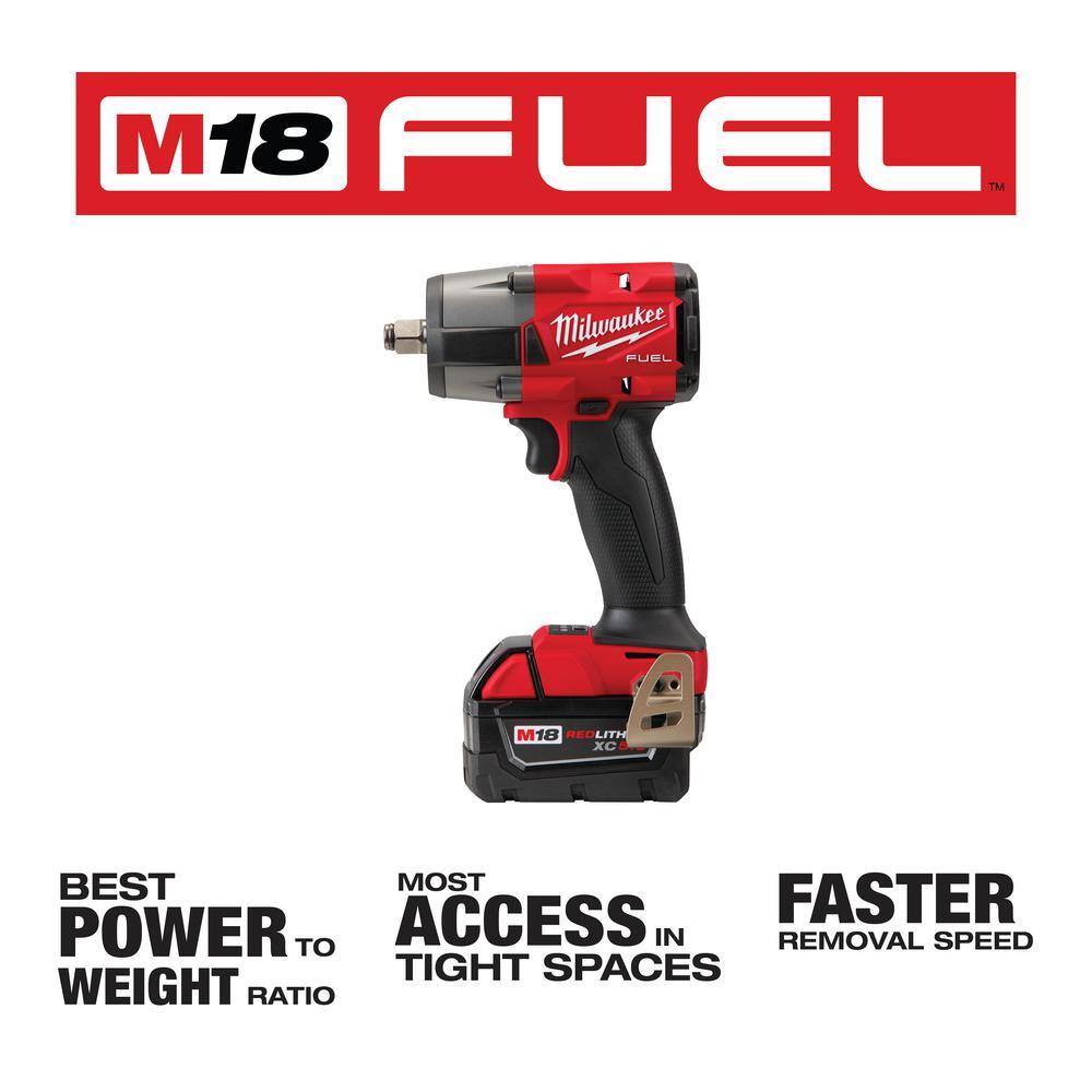 MW M18 FUEL 18V Lithium-Ion Brushless Cordless 12 in. Impact Wrench and Mid Torque I with Friction Ring Kit (2-Tool) 2767-21B-2962-20