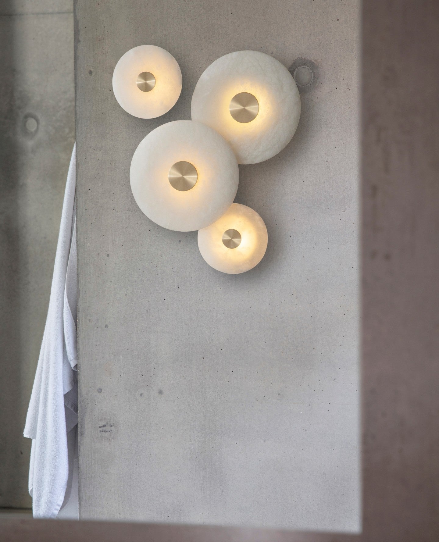 Disc Shaped Alabaster Wall Light