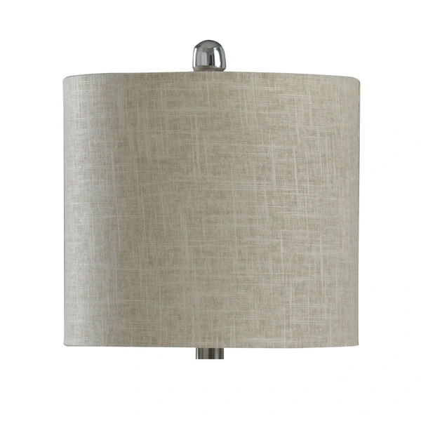 StyleCraft Prova Grey Ceramic Table Lamp - Beige Hardback Fabric Shade