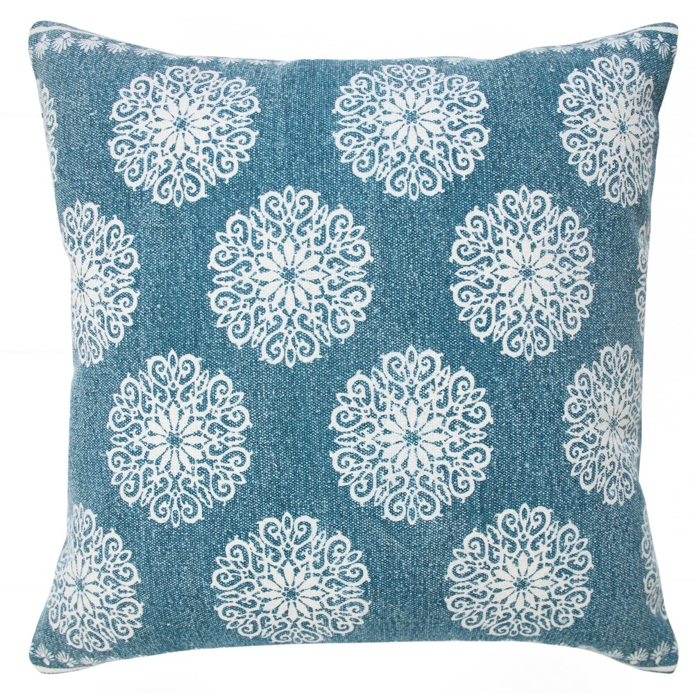 LR Home Traditional Bordered Bohemian Floral Throw Pillow