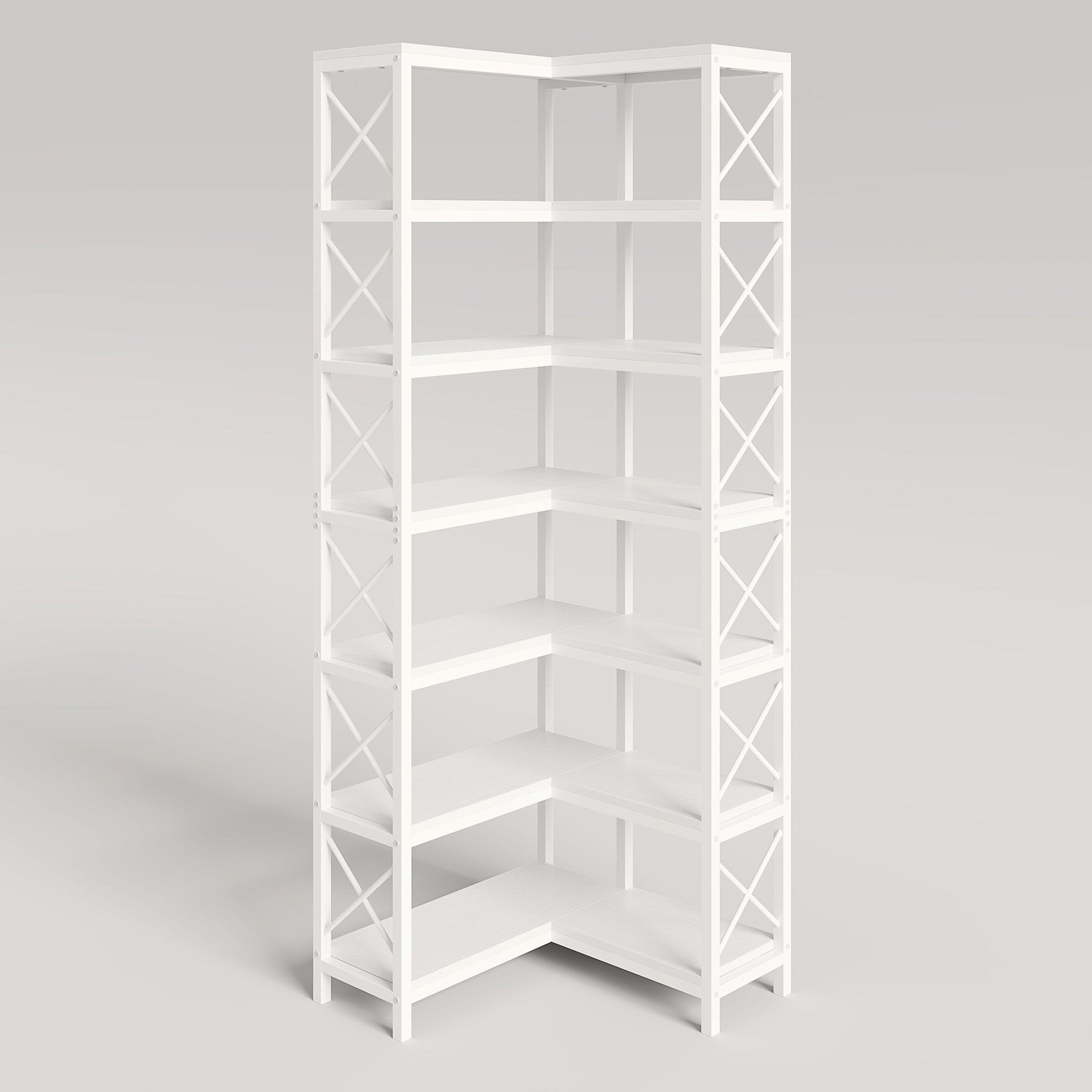 7-Tier Corner Bookshelf Corner Bookcase Storage Display Rack