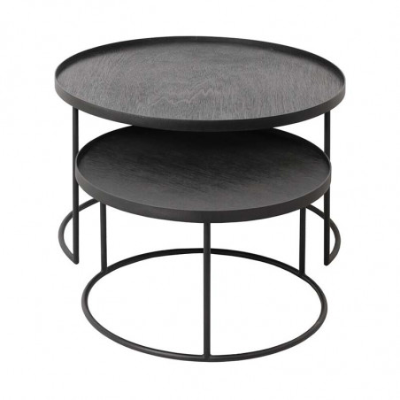 Set de tables basses à plateaux ronds S/L Round Tray Profile Ethnicraft - Mobilier intérieur - Mobilier - GRIIN