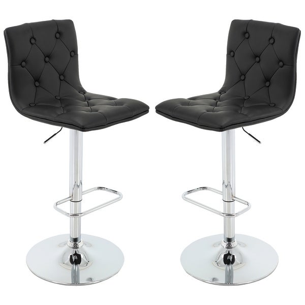 Brage Living Bentley Adjustable Height Barstool Set (Set of 2) - Black