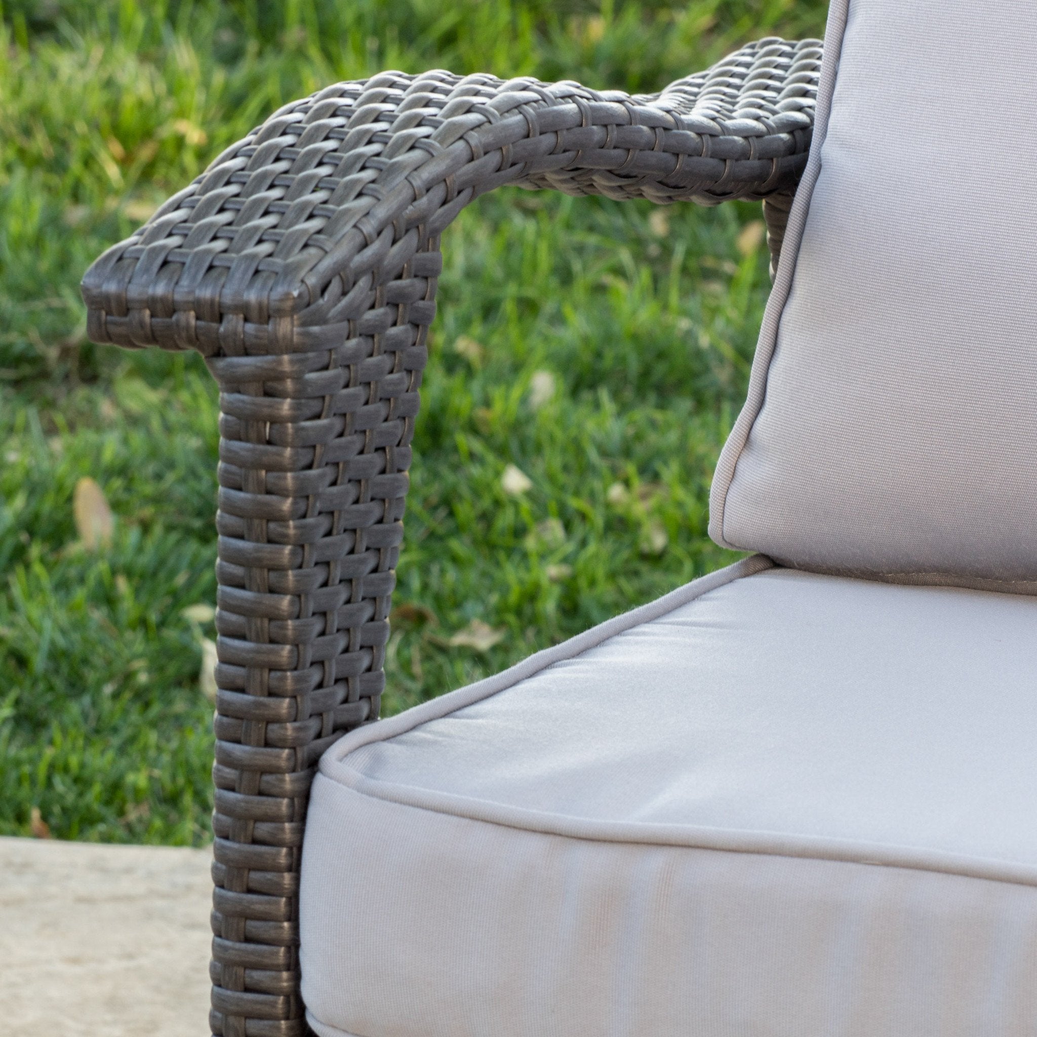 Bleecker Outdoor Wicker Club Chair with Cushion, Set of 2