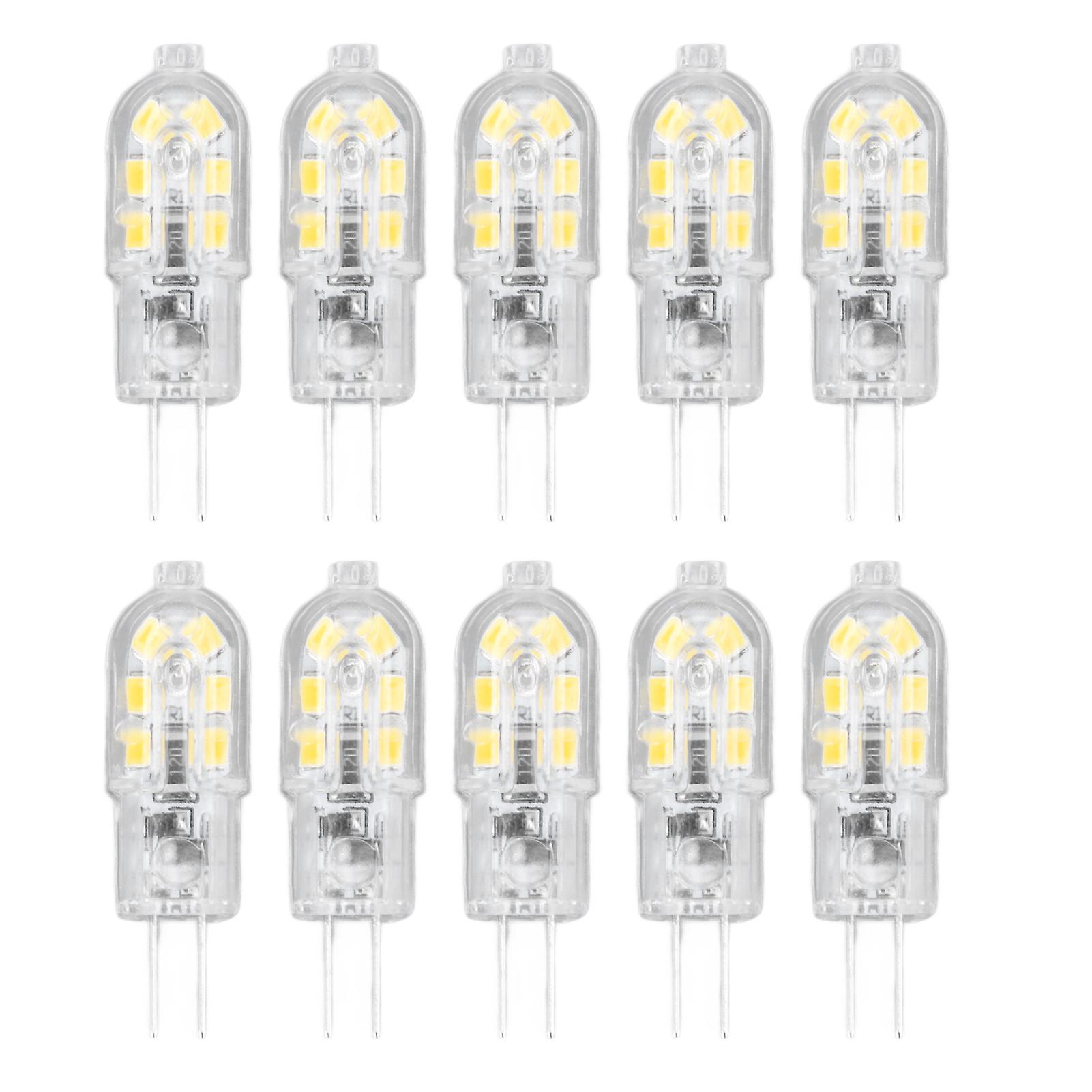 10Pcs G4 LED Bulb Brightness Dimming High Color Rendering Transparent Shell Light Bulbs for Landscape Lights DC 12V White Light