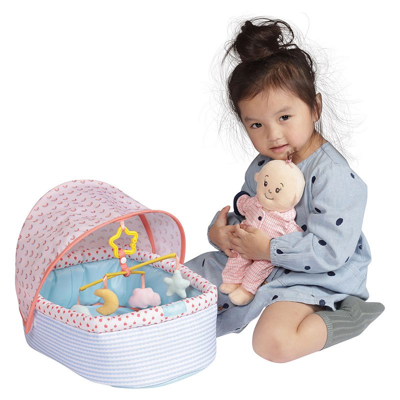 Manhattan Toy Stella Collection Soft Baby Doll Crib and Mobile for 12 to 15 Baby Dolls