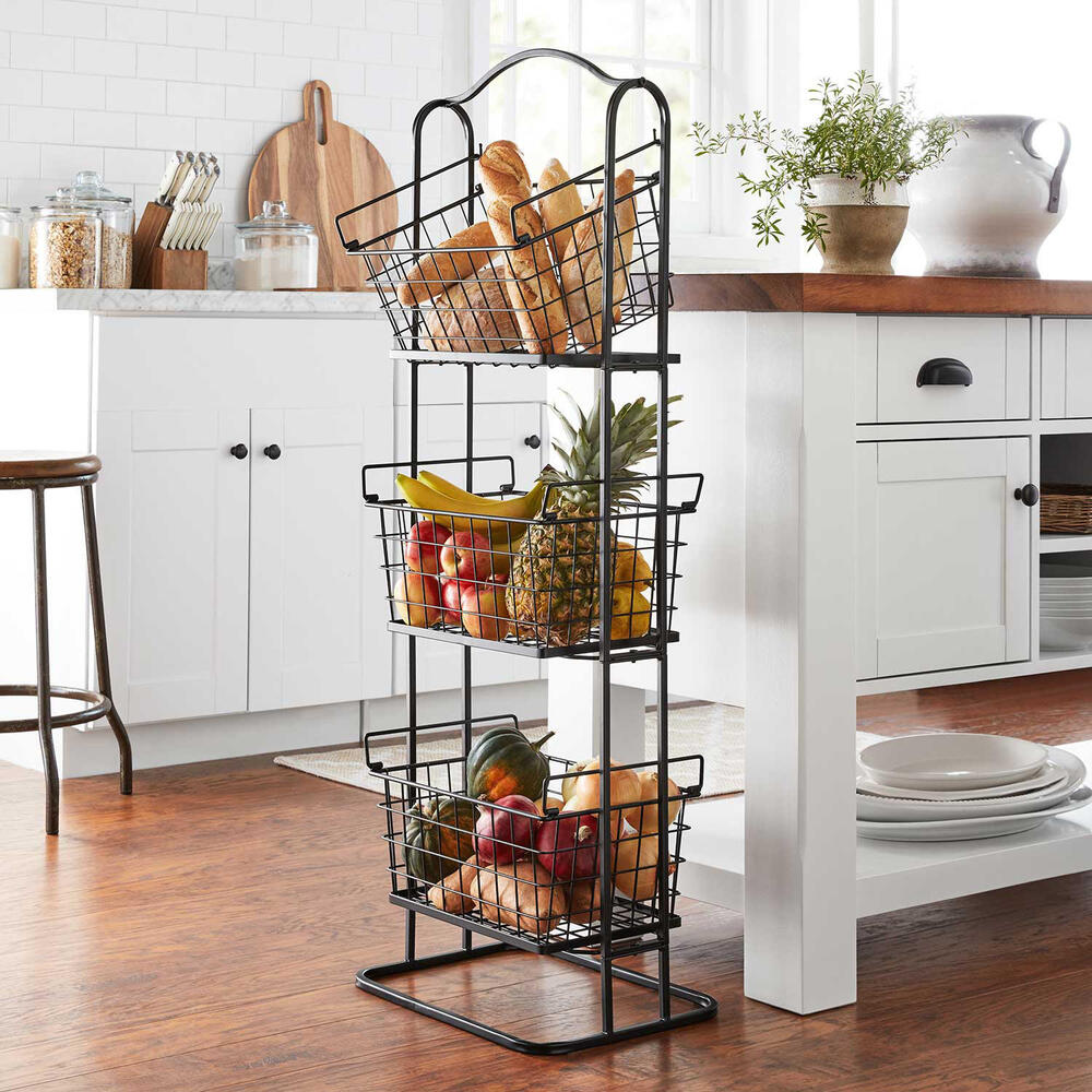 Member's Mark Floor Standing 3-Tier Wire Basket Stand