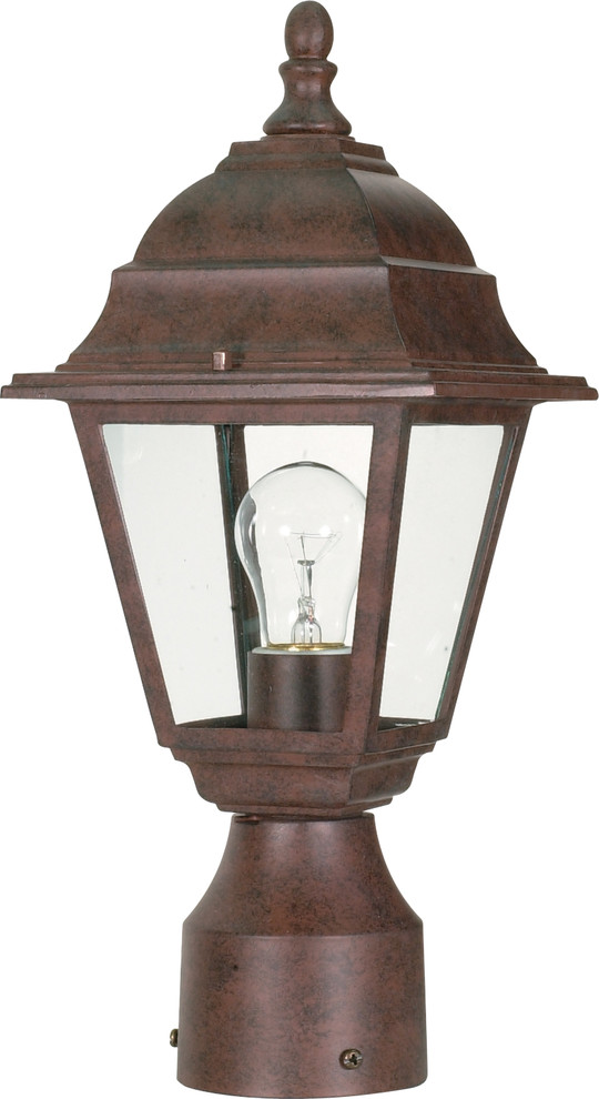 Nuvo Briton 1 Light Incandescent Outdoor Light Fixture  Old Bronze   Traditional   Post Lights   by Buildcom  Houzz