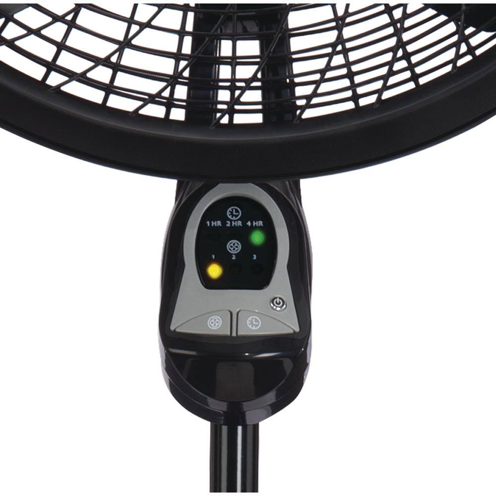 Lasko Cyclone Adjustable-Height 18 in. 3 Speed Black Oscillating Pedestal Fan with Programmable Timer and Remote Control 1843