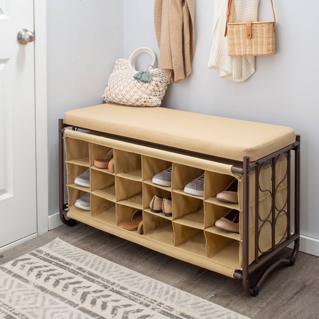 Organize It All Shoe Rack With Bench