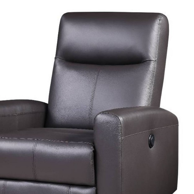 Blane Grain Leather Match Recliner Brown Acme Furniture