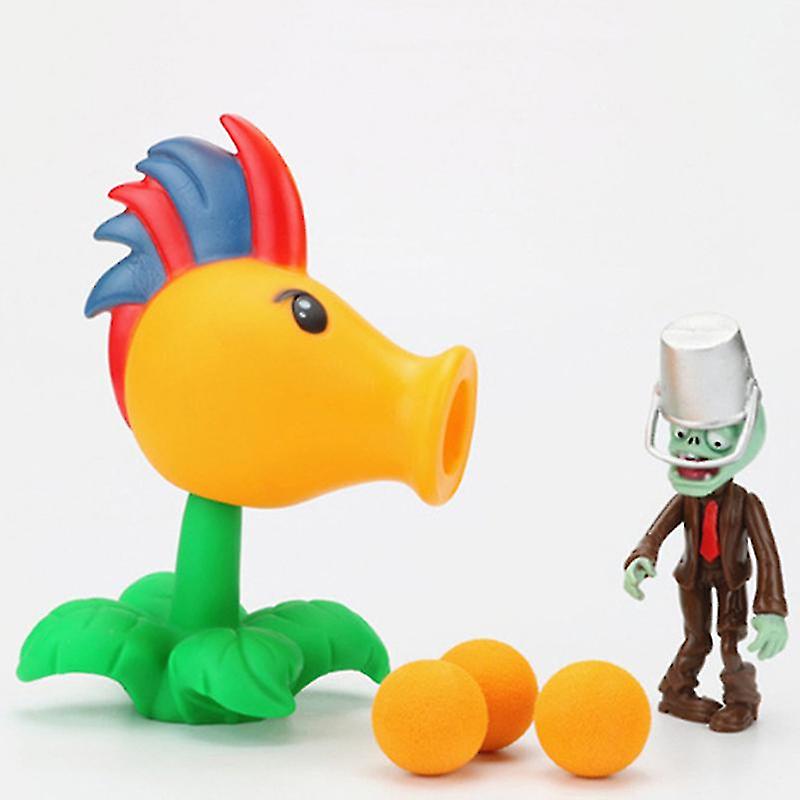 1 Set Plants Vs Zombies Peashooter Pvc Action Anime Toy Toys