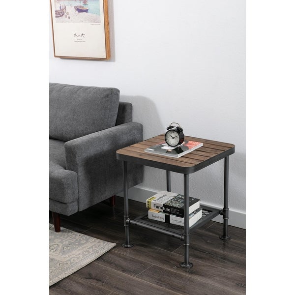 Boraam Newport Grey and Natural End Table