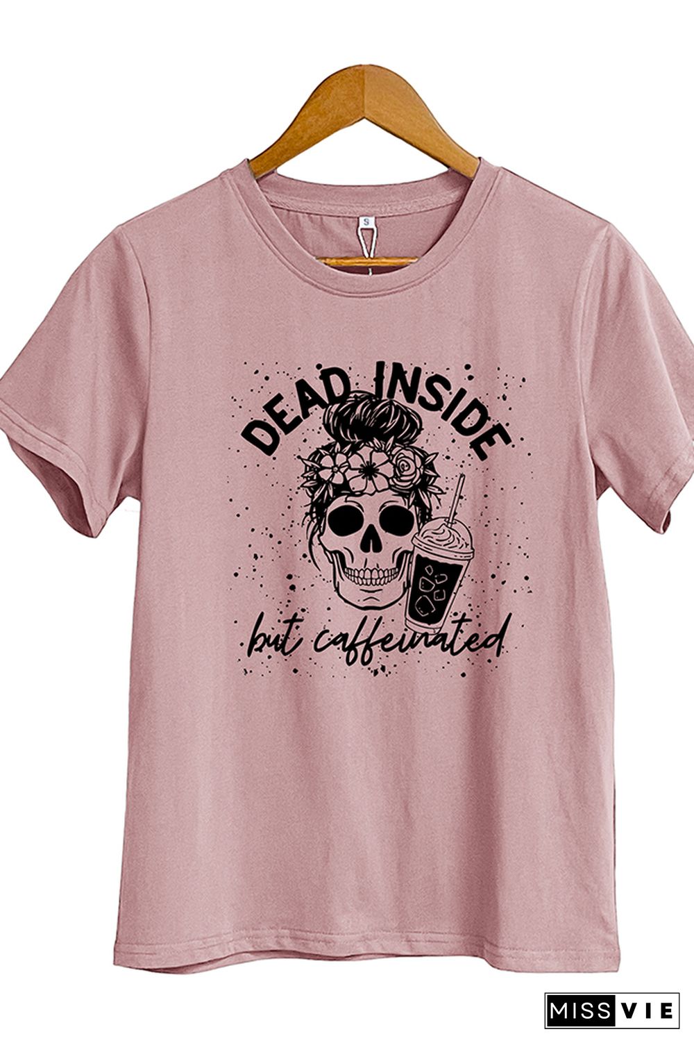 Dead Inside But Caffeinated Short Sleeve Graphic Tee Wholesale