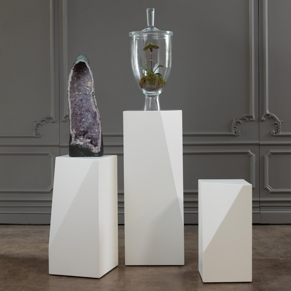 Facet Pedestal   Contemporary   Plant Stands And Telephone Tables   by Benjamin Rugs and Furniture  Houzz