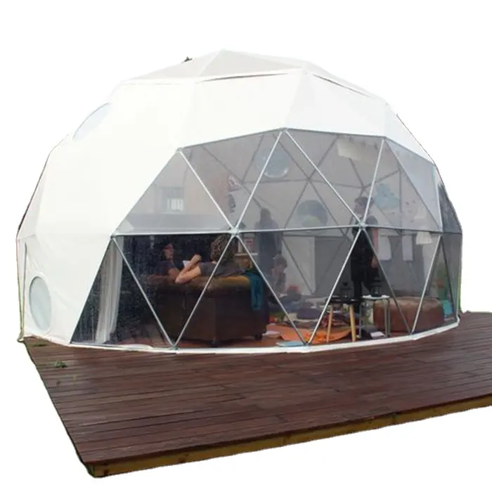 3.6m 6m 7m winter plastic luxury small outdoor kids party transparent glamping dome tent