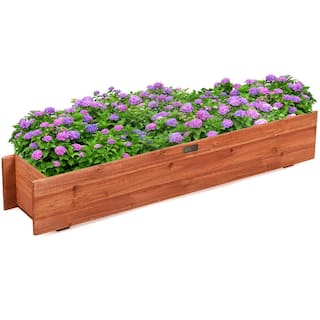 Costway 36 in. Rectangular Wooden Flower Planter Box Garden Yard Decorative Window Box J9D34-A30