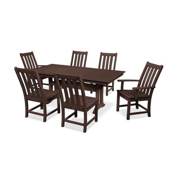 POLYWOOD Vineyard 7piece Farmhouse Outdoor Dining Set