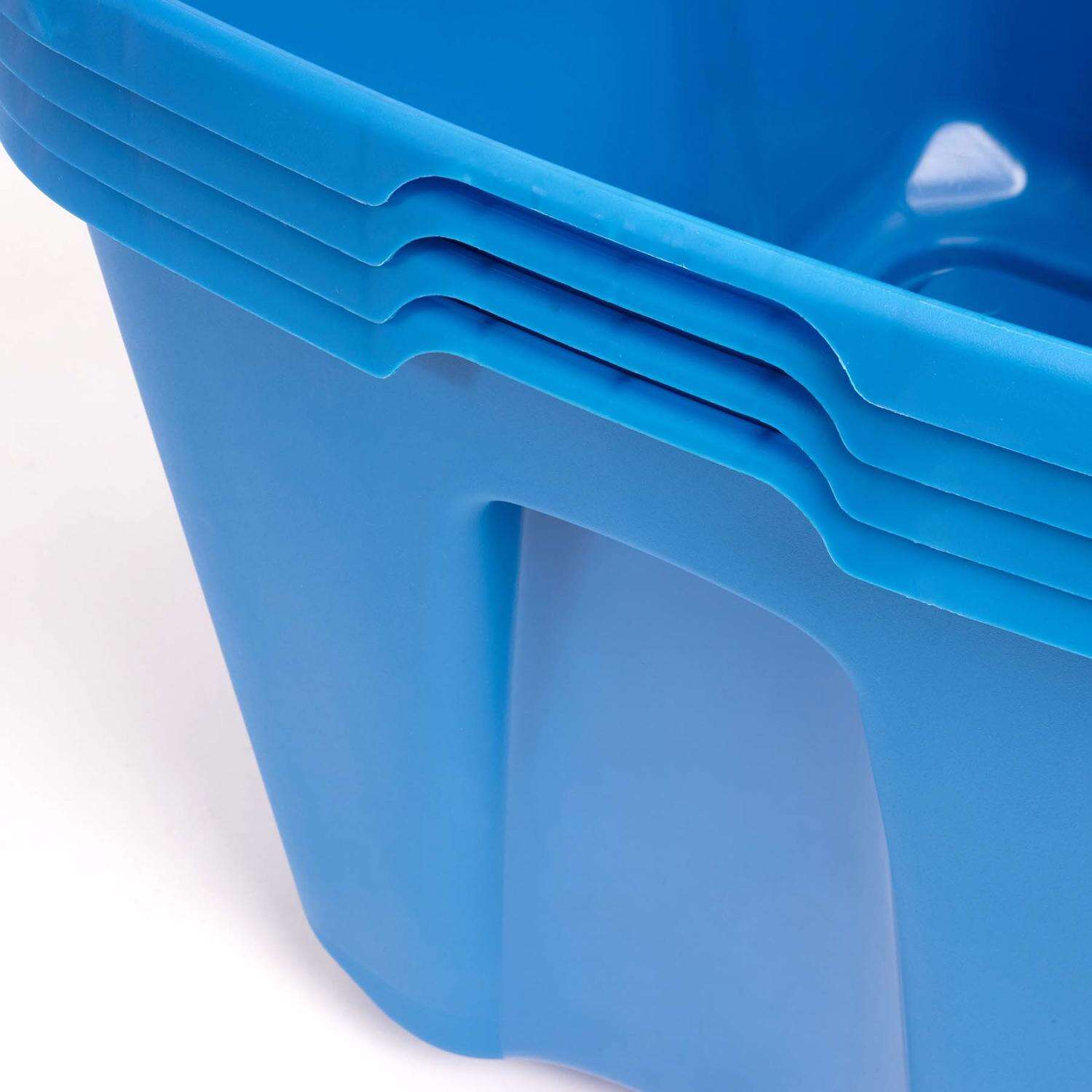 Homz 18 gal Blue Storage Tote 23-1/2 in. H X 17-1/2 in. W X 15-1/5 in. D Stackable