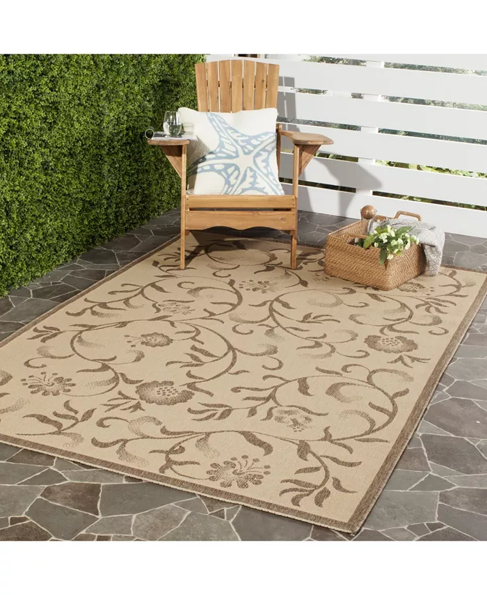 Martha Stewart Collection Swirling Garden MSR4251 Creme 2'7 x 5' Outdoor Area Rug