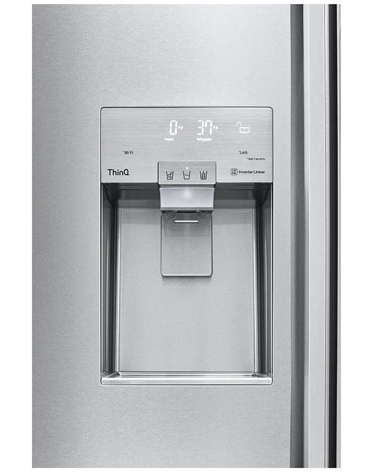 LG STUDIO 26 Cu. Ft. Stainless Steel Smart Built-In Side-By-Side Refrigerator With Ice and Water Dispenser