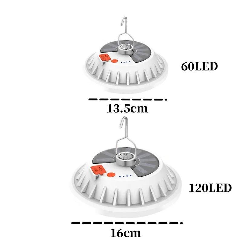 60/120Led solar camping light remote tent lamp