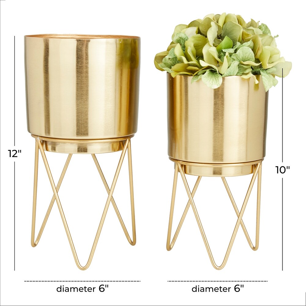 CosmoLiving by Cosmopolitan Metal Modern Planter (Set of 2)   S/2 12\