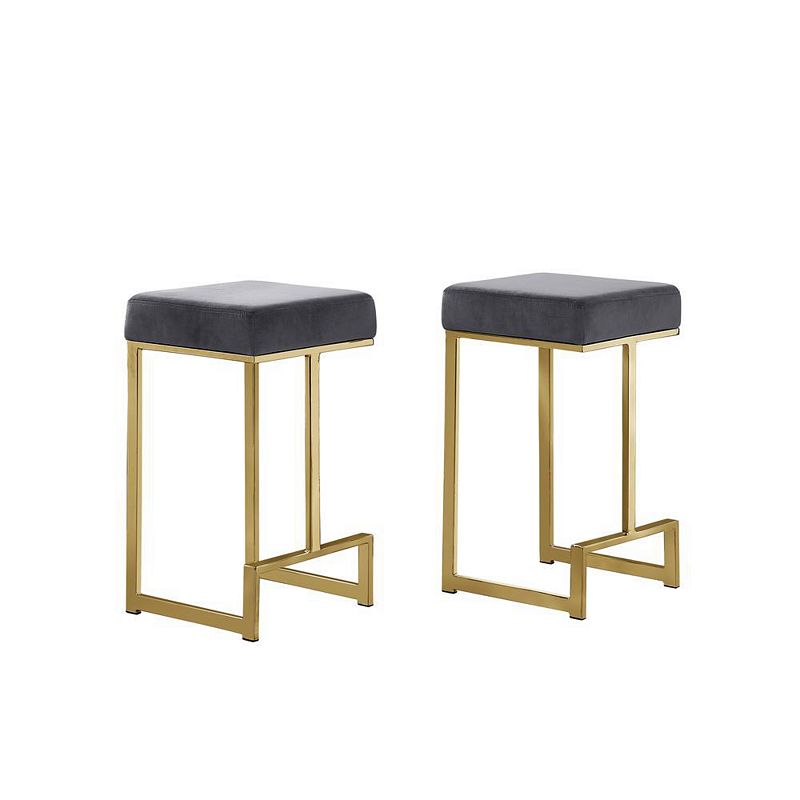 Best Master Furniture Dorrington Velvet Backless Counter Height Stool