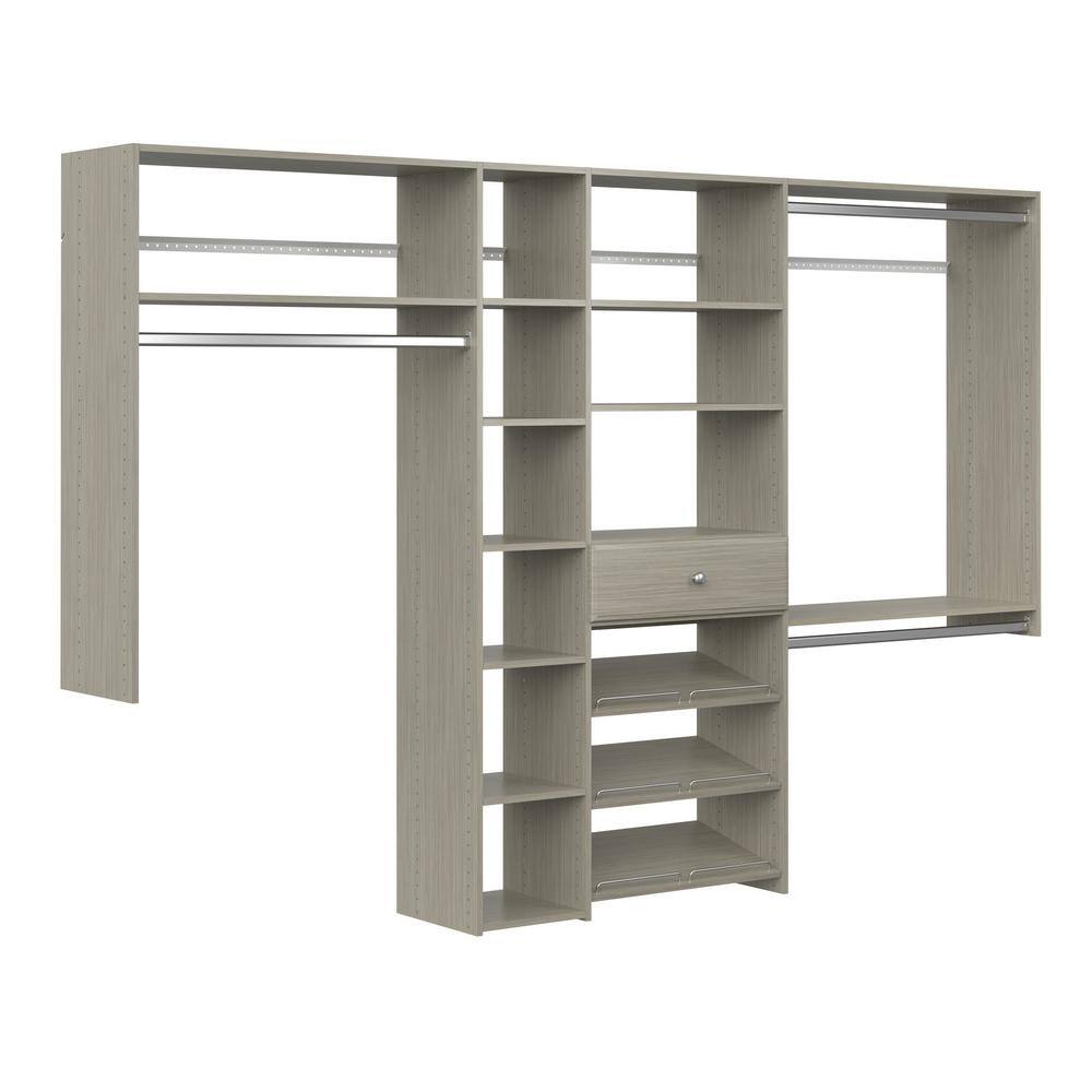 Closet Evolution 84 in. W - 108 in. W Rustic Grey Wood Closet System GR33