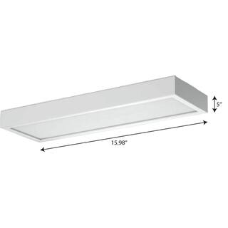 Progress Lighting Everlume Collection 1-Light Satin White Frosted Glass LED Modern Bath Vanity Linear Panel Light P300304-028-CS