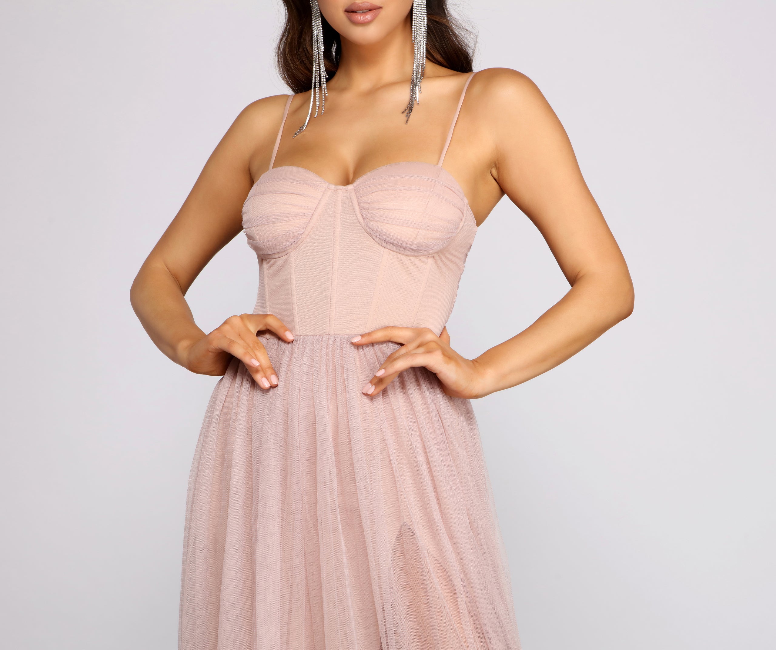 Estelle Formal High Slit A-Line Dress