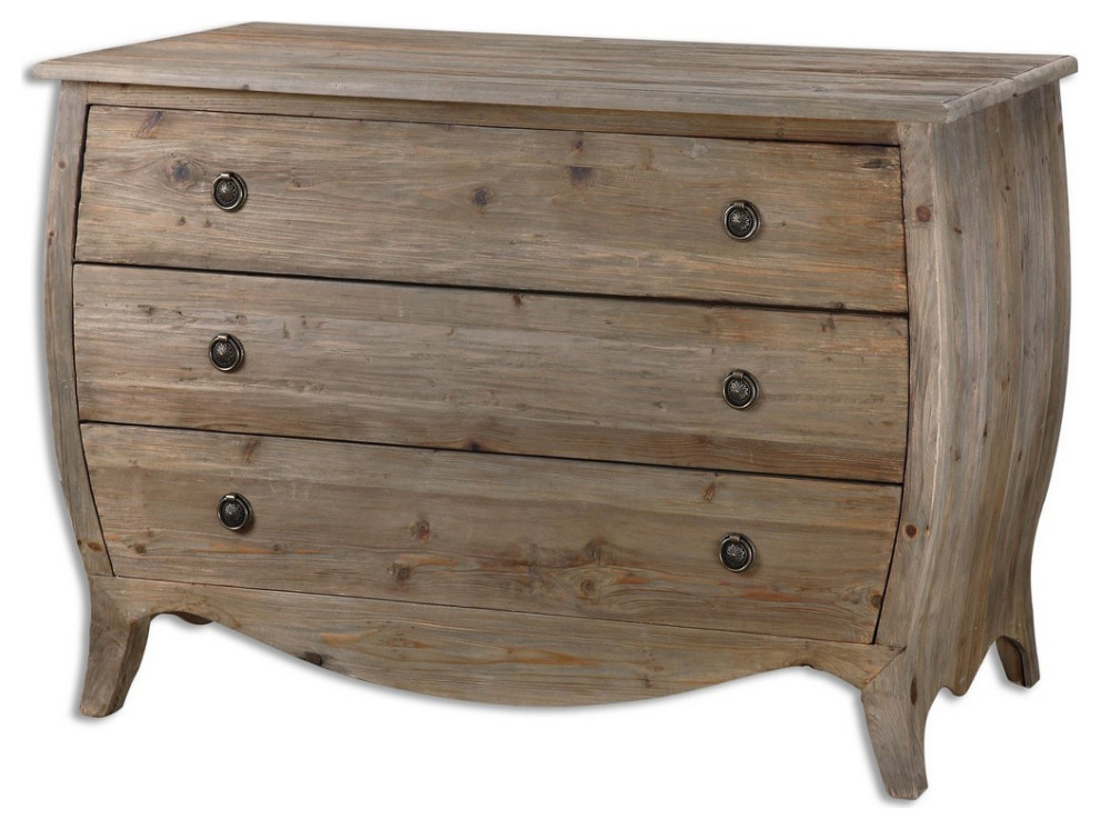 Gavorrano 44 quotFoyer Chest in Gray Washed Burnished Pine   Rustic   Accent Chests And Cabinets   by Lights Online  Houzz