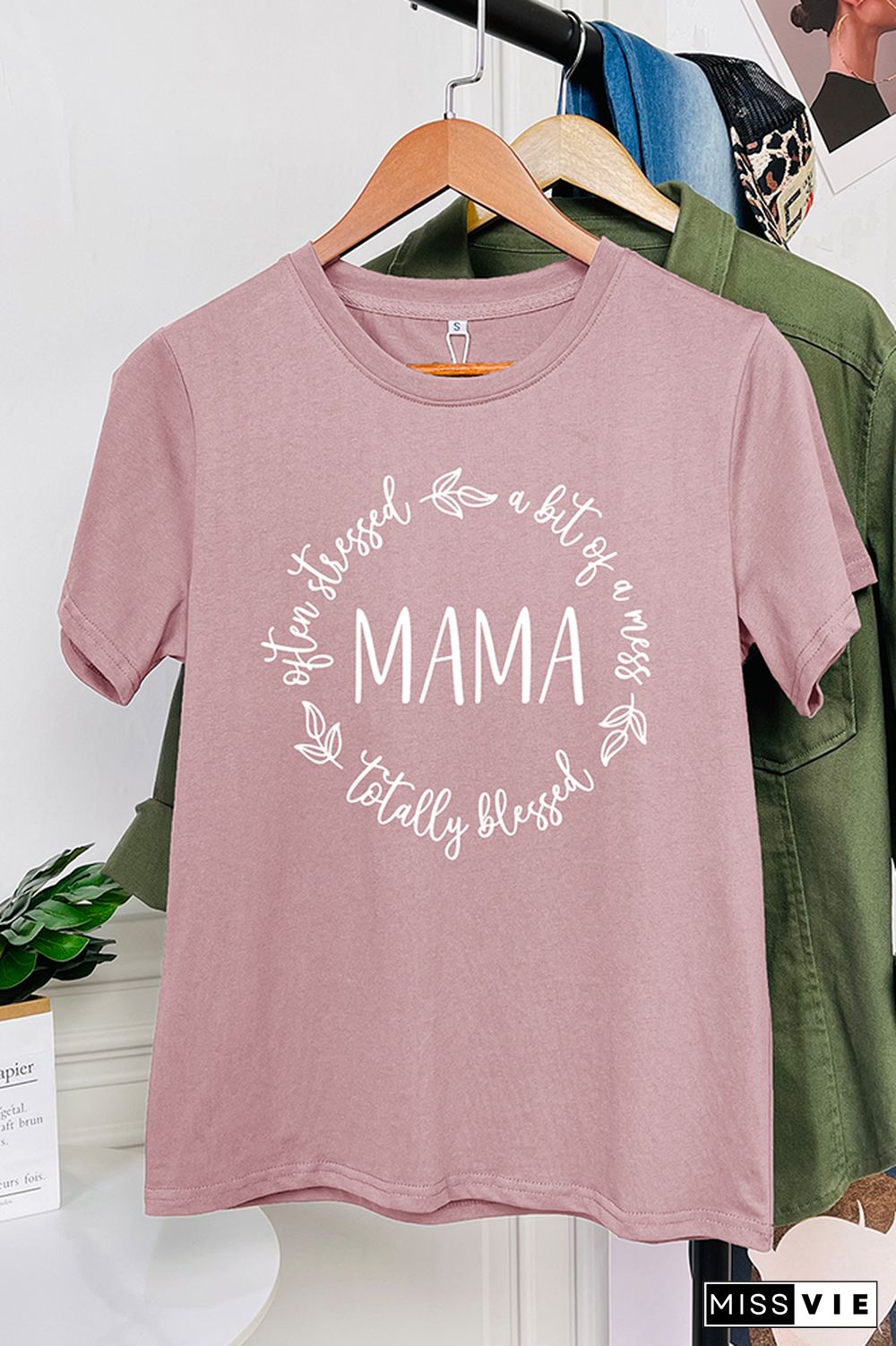 Blessed Stressed and a Mess MAMA Short Sleeve Graphic Tee Wholesale