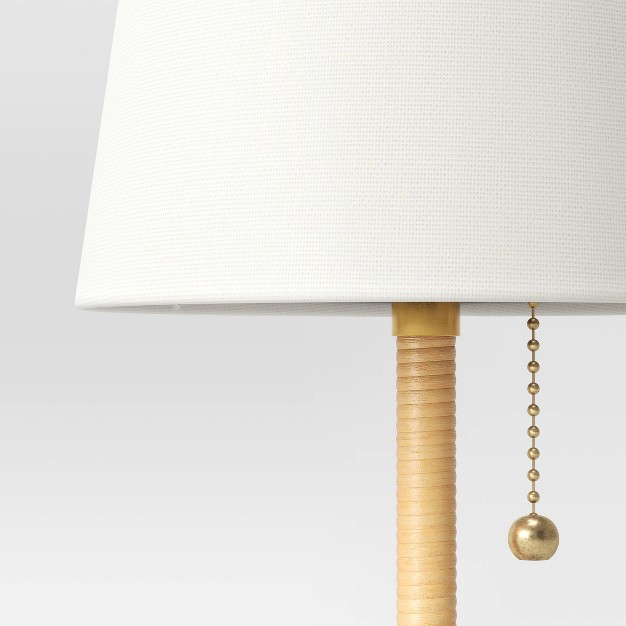 Mini Rattan Wrap Stick Table Lamp Brass