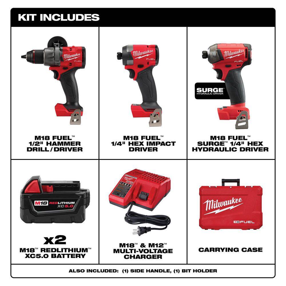 MW M18 FUEL 18-Volt Lithium-Ion Brushless Cordless Hammer Drill and Impact Driver Combo Kit (2-Tool) with SURGE Impact 3697-22-2760-20