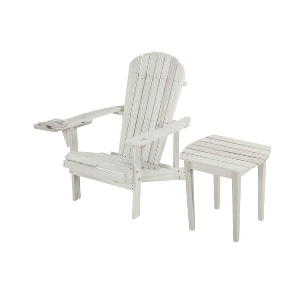 Earth Collection Adirondack Chair with phone and cup holder (1 Chair and 1 End table set)