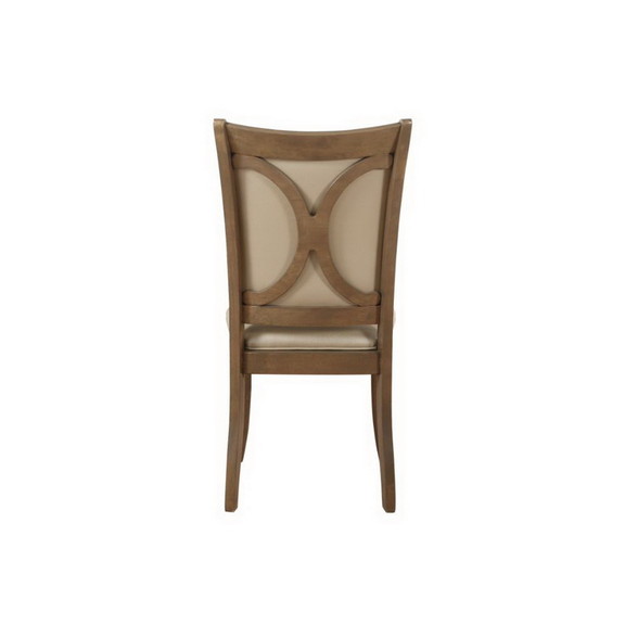 Acme 71767 Harald Side Chair (Set 2)  Beige PU   G...