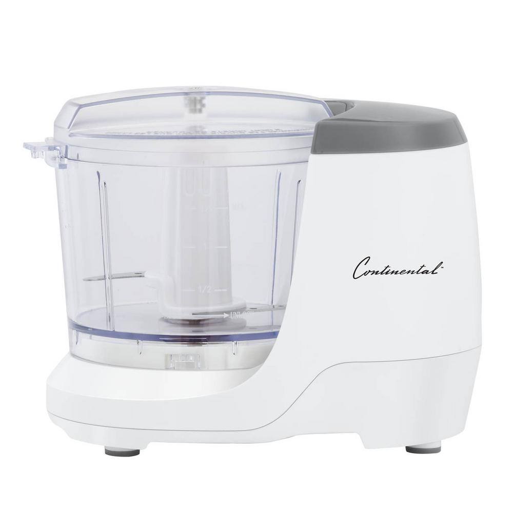 Continental Electric 1.5-Cup Electric Mini Food Chopper with Stainless Steel Blade  Interlocking Plastic Bowl CE-FP001