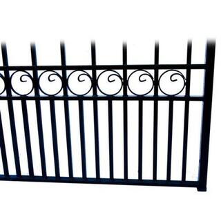 ALEKO Paris Style 14 ft. x 6 ft. Black Steel Single Slide Driveway Fence Gate DG14PARSSL-HD