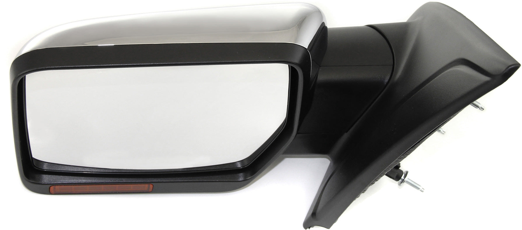 Mirror Compatible With 2009-2010 Ford F-150 Left Driver Side Heated In-housing Signal Light Chrome Kool-Vue