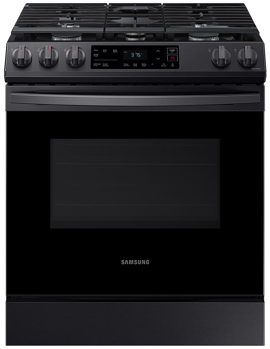  ADA 6 Cu. Ft. Fingerprint Resistant Black Stainless Steel Front Control Slide-In Gas Range