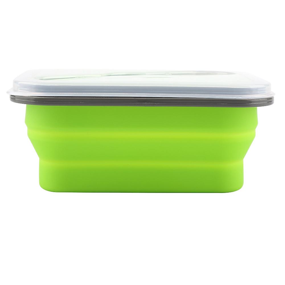 600ml Silicone Collapsible Portable Lunch Box Bowl Folding Food Storage Container Green