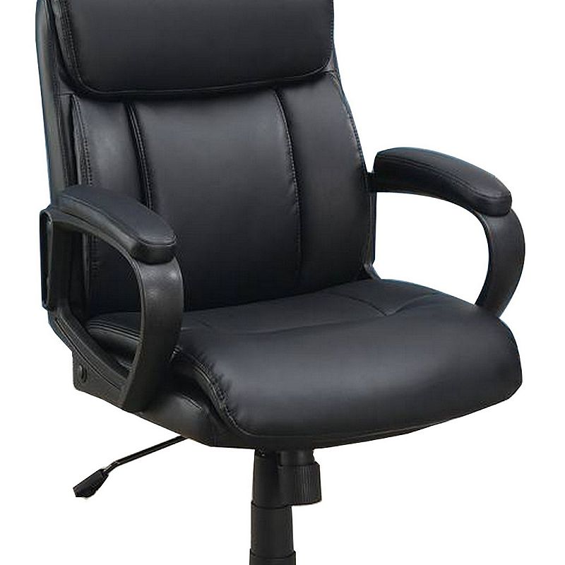 Office Chair with Top Padded Back and Casters， Black