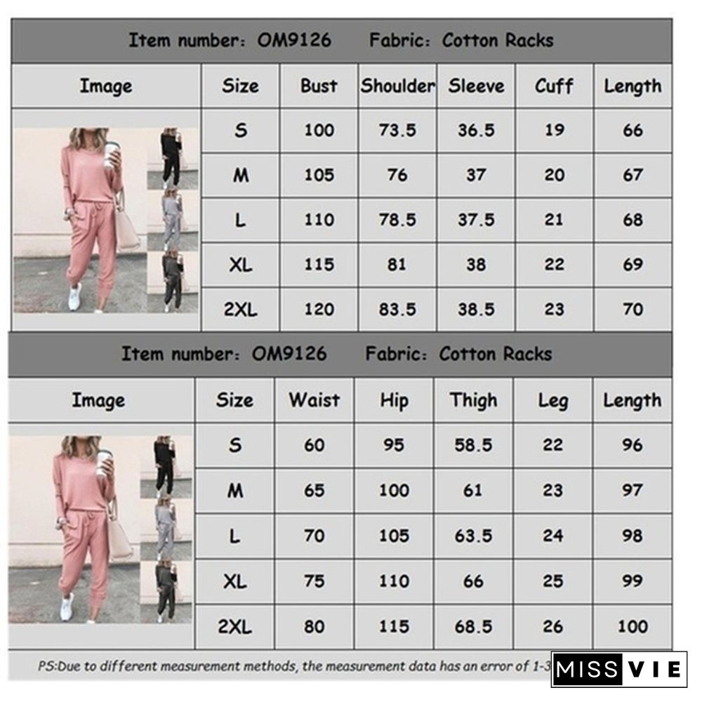 Casual Two-Piece Suits Fashion Outfits Long Sleeve Sweatshirts Pullovers Pants Sportswear for Women