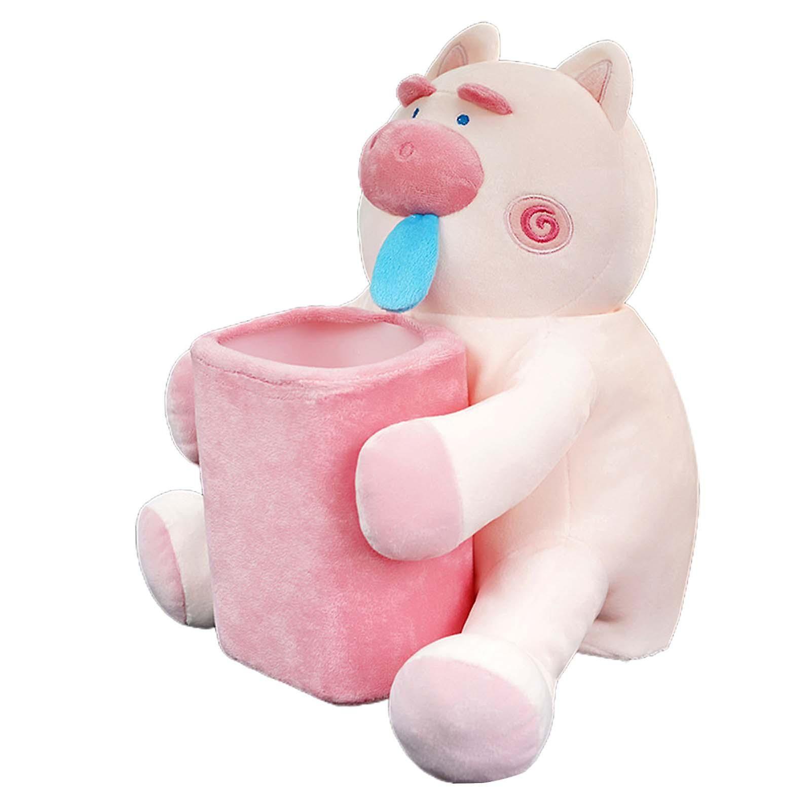 Soft Plush Car Tissue Case Trash Can For Living Room Vehicle Decoration Pig