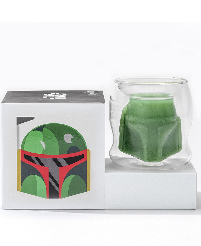 JoyJolt Star Wars Boba Fett 3D Helmet Double Wall Drinking Glass 6.5 Oz